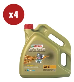 4 pezzi olio lubrificante per motore auto edge 5w40 titanium fst 4l>Castrol New