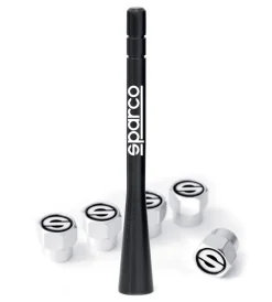 Antenna con viti e tappi valvola pneumatici auto "spc1417" in alluminio>Sparco