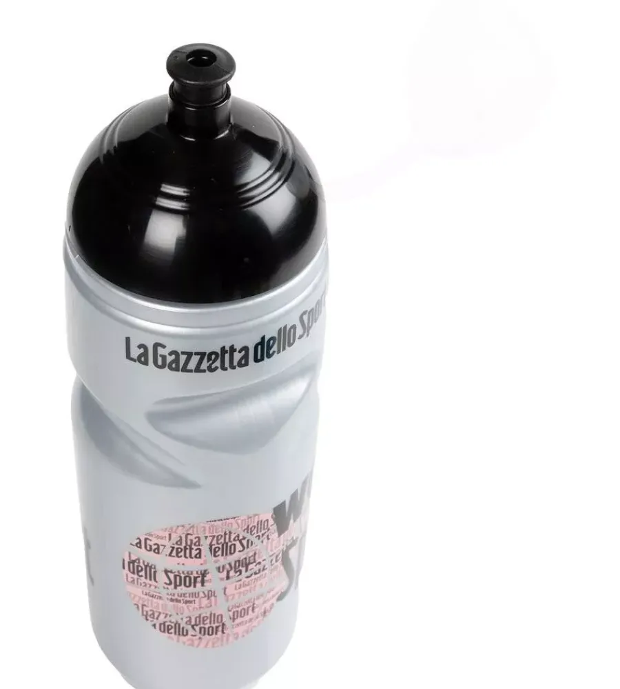 Borraccia per bicicletta gazzetta dello sport grigio perlato in plastica, 800 ml> New