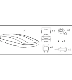 Box tetto per auto 530 litri  in abs bianco lucido - n60023>Nordrive Best