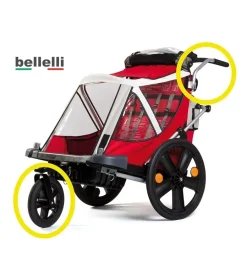 Carrello passeggino per bici bellelli "kit urban" con maniglione> Outlet