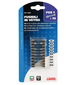 Cartellina fusibili vetro 10 pezzi  70062>Lampa New