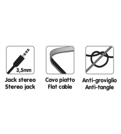 Cavo autoradio 120cm aux aux - nero  38900></noscript> Hot