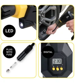 Compressore ad aria portatile digitale in abs, 120 w><noscript><img width=