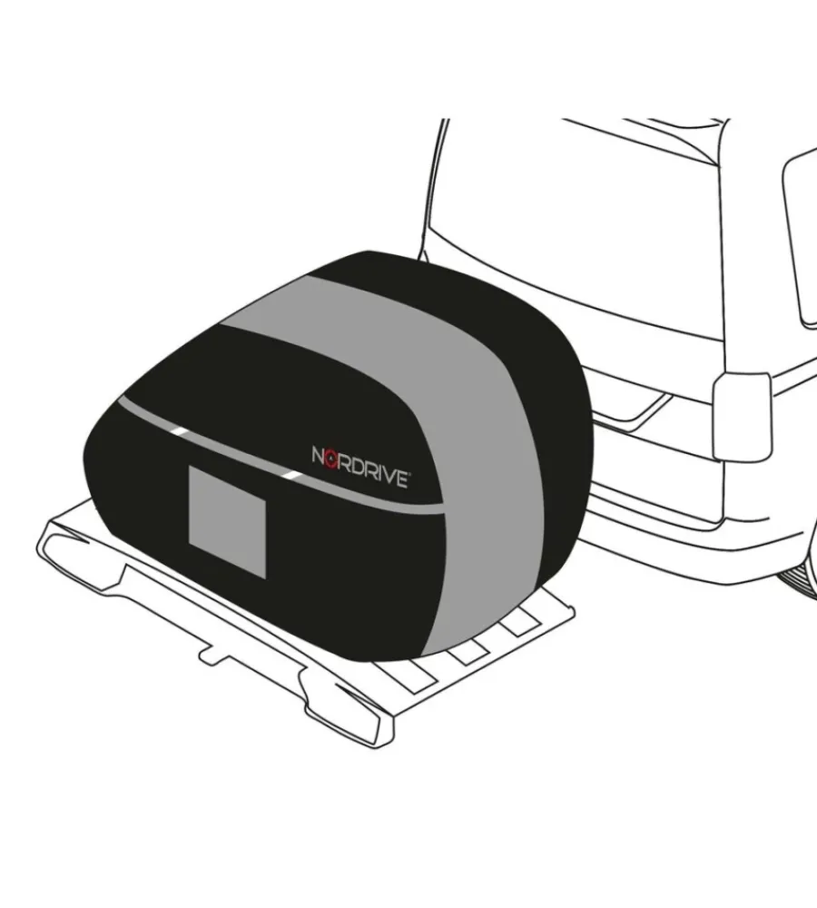 Copertura per portabici su gancio traino 190x50x130 cm - n60058>Nordrive Discount