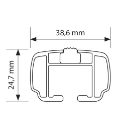 Coppia barre portatutto in alluminio helio - l - 127 cm  n15076>Nordrive Hot