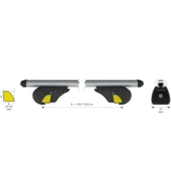 Coppia barre portatutto in alluminio rail pro - l - 127 cm  n15036><noscript><img width=