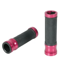 Coppia manopole moto rosse  "metal"  90311>Lampa Outlet