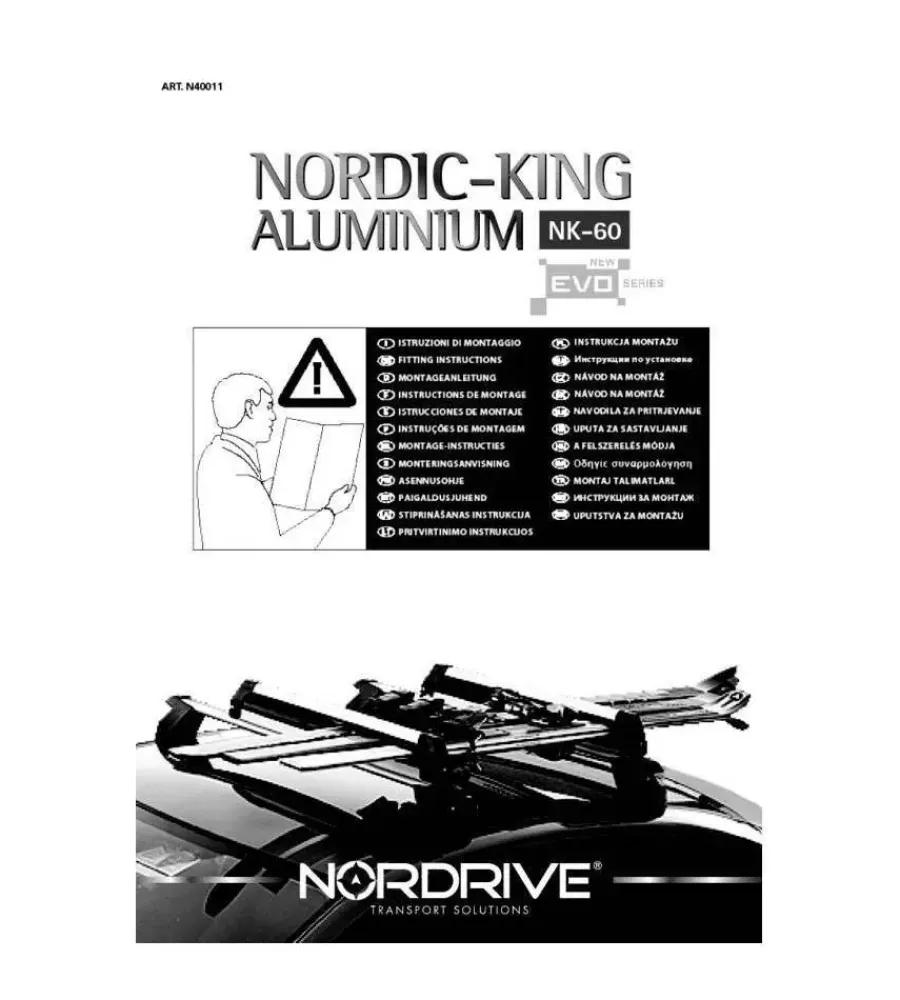 Coppia portasci "nordic-king evo aluminium nk-60" argento - n40011>Nordrive