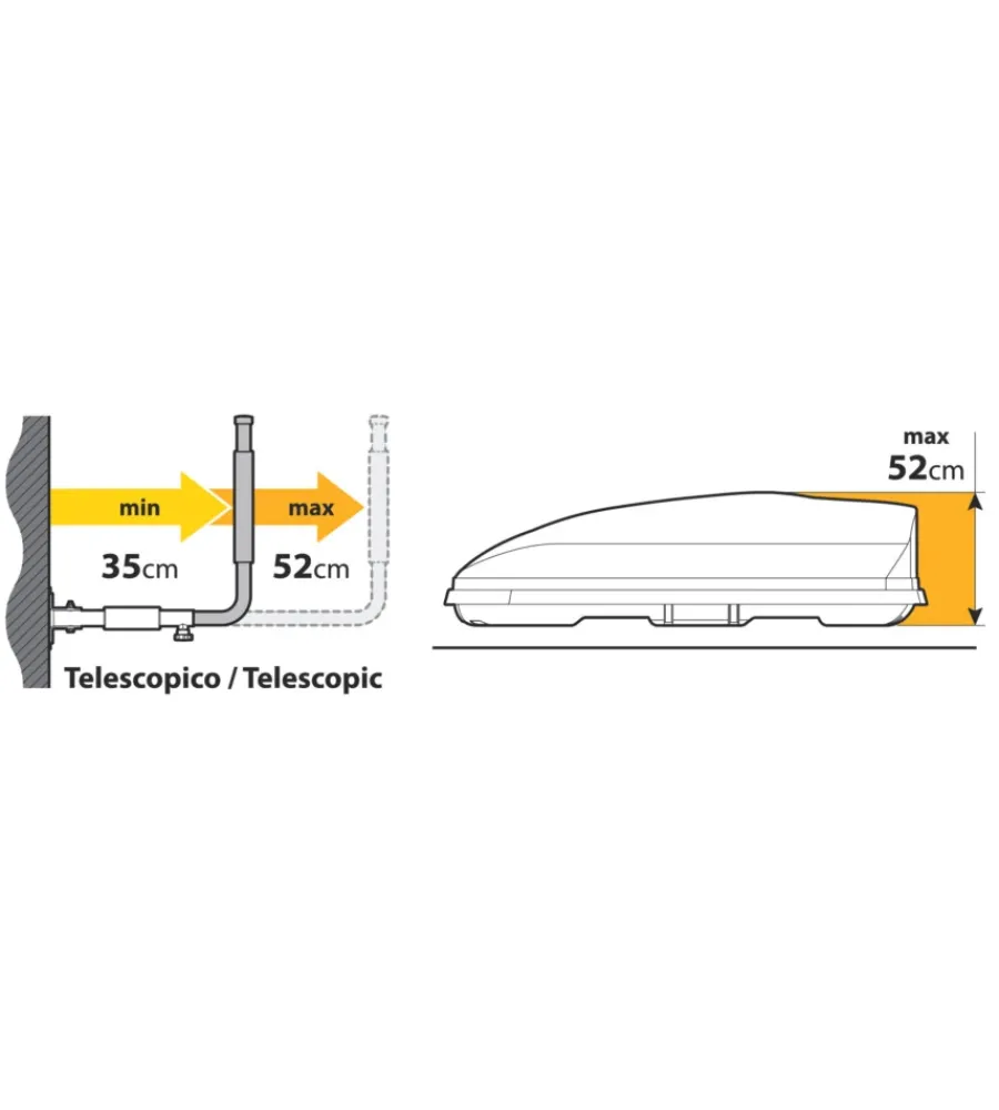 Coppia supporti da parete per box tetto tipo 1, laterale n60050 ->Nordrive New