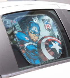 Coppia tendine auto laterali "capitan america", 44x35 cm> Outlet