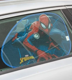 Coppia tendine auto laterali trapezio "spiderman" 65x38 cm>