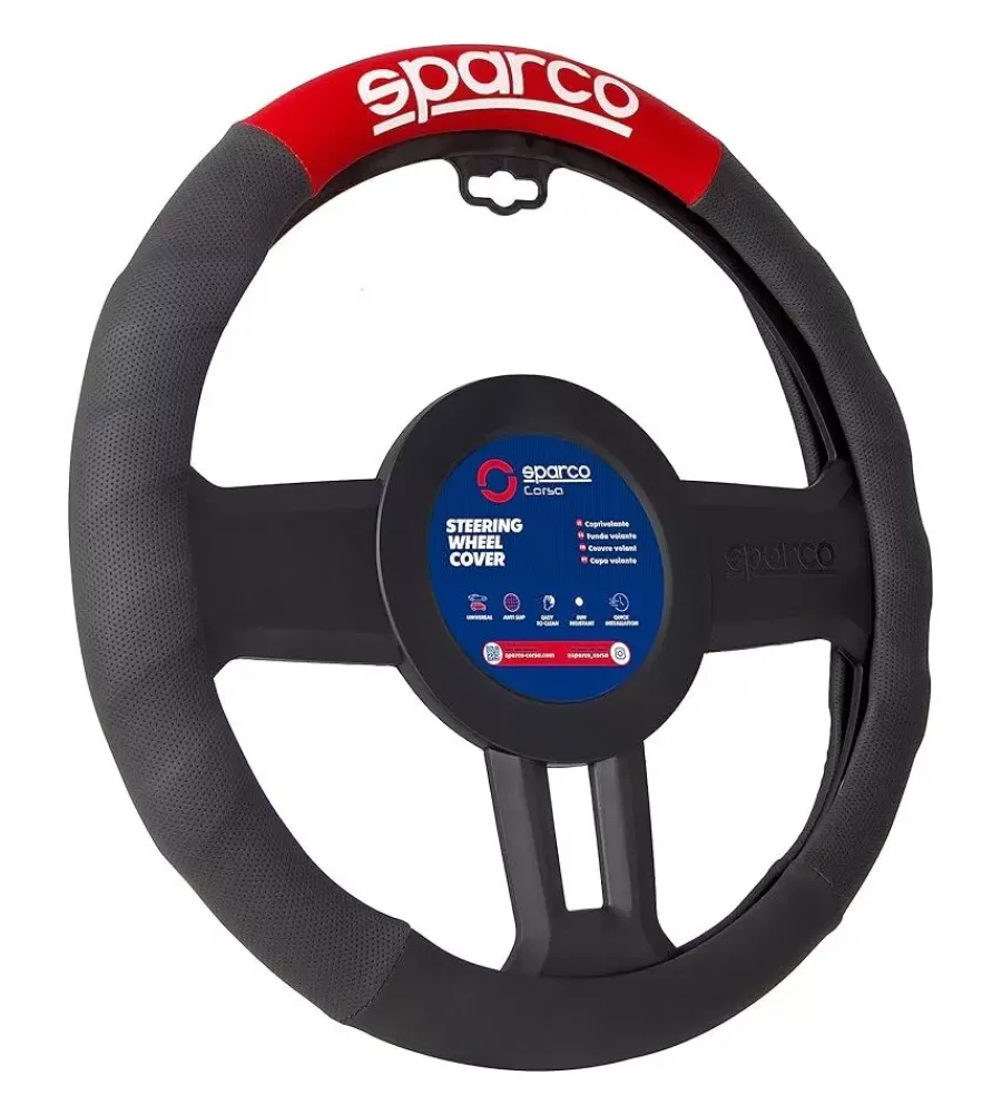Coprivolante universale per auto nero e rosso>Sparco Discount