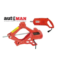 Cric elettrico di emergenza con chiave ad impulsi per cambio gomme, portata 2 tonnellate- automan> Discount