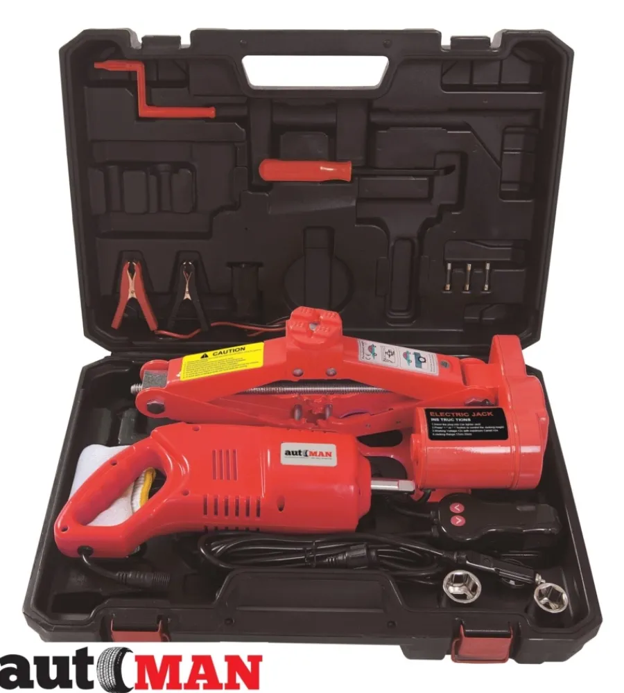 Cric elettrico di emergenza con chiave ad impulsi per cambio gomme, portata 2 tonnellate- automan> Discount