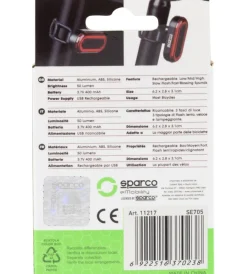 Fanalino posteriore per bicicletta in alluminio e silicone, 3 modalita' di illuminazione><noscript><img width=