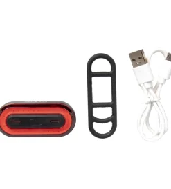 Fanalino posteriore per bicicletta in alluminio e silicone, 3 modalita' di illuminazione><noscript><img width=