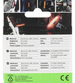 Fanalino posteriore per bicicletta , 7,2x2,1x2,2 cm><noscript><img width=
