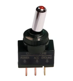 Interruttore a leva tipo racing, in alluminio con spia a led -  12/24v - rosso -  20a  45554></noscript> Outlet