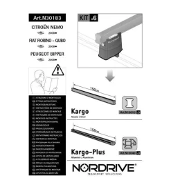 Kit attacchi per barre auto portatutto fiat fiorino citroen nemo peugeot bi  n30183>Nordrive New