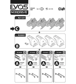 Kit attacchi per barre auto portatutto volvo s60 4p 19>  n21231>Nordrive Online
