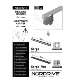 Kit attacchi per barre auto portatutto volkswagen crafter mercedes sprinter  n30214>Nordrive Clearance