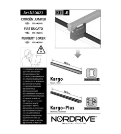 Kit attacchi per barre auto portatutto citroen jumper, fiat ducato, peugeot  n30023>Nordrive