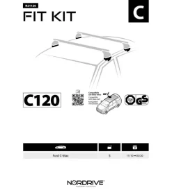 Kit attacchi per barre auto portatutto ford c-max 10  n21120>Nordrive Hot