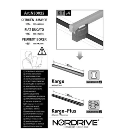 Kit attacchi per barre auto portatutto citroen jumper, fiat ducato, peugeot  n30022>Nordrive