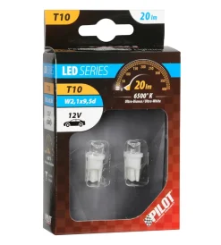 Lampada 1 led colour-led wide 12v - (t10) - w2,1x9,5d - 2 pz  - d/blister - bianco  58146> New