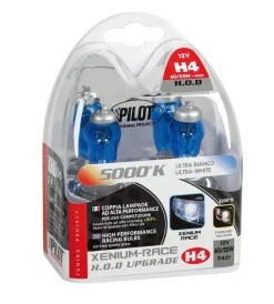 Lampada alogena xenium race 12v - h4 - 60/55w - p43t - 2 pz  - scatola plast  58178> Sale