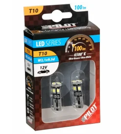 Lampada 12v hyper-led 24 - 8 smd x 3 chips - (t10) - trifocus - w2,1x9,5d - 2 pz  58464> Outlet