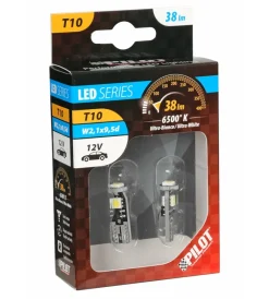 Lampada 12v hyper-led 9 - 3 smd x 3 chips - (t10) - trifocus - w2,1x9,5d - 2 pz  58459> Sale