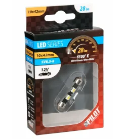 Lampada 12v hyper-led 6 - 2 smd x 3 chips - 10x42 mm - sv8,5-8 - 1 pz  58449> Online