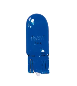 Lampada zoccolo blue dyed glass 12v - (w5w) - 5w - w2,1x9,5d - 2 pz  - d/blister  58359> Sale