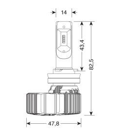 de led per auto 9-32v halo led serie 4 fit-master - (h8-h9-h11-h16) - 25w - pgj19-x - 2 pz  - scatola  57800>Lampa Discount