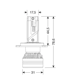 de led per auto 9-32v halo led serie 9 ultra power compact - (h4) - 45w - p43t - 2 pz  - scatola  57763>Lampa Sale