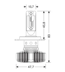 de led per auto 9-32v halo led serie 4 fit-master - (h4) - 25w - p43t - 2 pz  - scatola  57798>Lampa