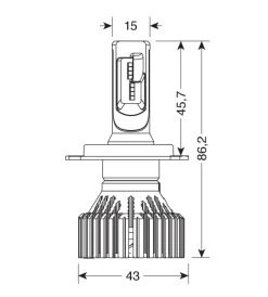 de led per auto 9-32v halo led serie 6 standard - (h4) - 30w - p43t - 2 pz  - scatola  57784>Lampa Best