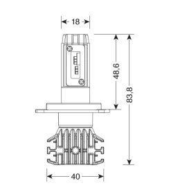 de led per auto 9-32v halo led pro-bike 1 - (h4) - 25w - p43t - 1 pz  - scatola  57756>Lampa