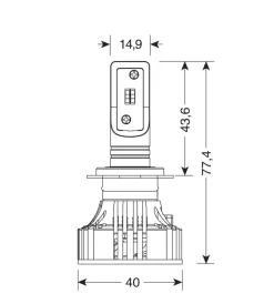 de led per auto 9-32v halo led serie 7 compact - (h7 lenticular) - 36w - px26d - 2 pz  - scatola  57805><noscript><img width=