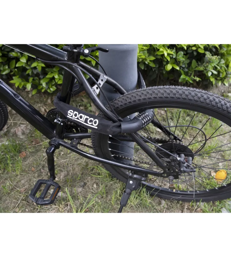 Lucchetto a catena per bicicletta nero con combinazione>Sparco Best