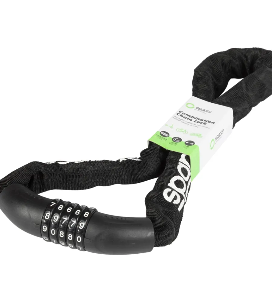 Lucchetto a catena per bicicletta nero con combinazione>Sparco Best