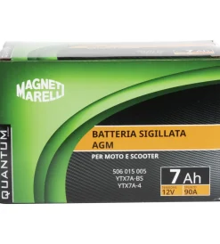 Magneti marelli batteria moto e scooter 7ah 12v 90a tecnologia agm sigillata polo positivo sinistro></noscript> Hot