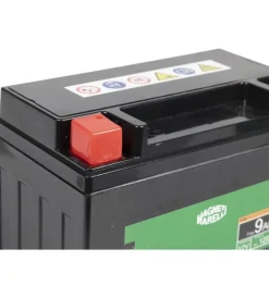 Magneti marelli batteria moto e scooter 9ah 12v 120a tecnologia agm sigillata polo positivo sinistro><noscript><img width=