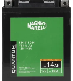 Magneti marelli batteria moto e scooter 14ah 12v 185a tecnologia agm sigillata polo positivo destro> New