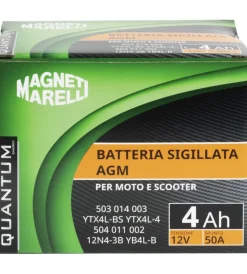 Magneti marelli batteria moto e scooter 4ah 12v 50a tecnologia agm sigillata polo positivo destro></noscript>