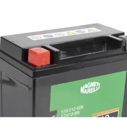 Magneti marelli batteria moto e scooter 12ah 12v 140a tecnologia agm sigillata polo positivo sinistro><noscript><img width=