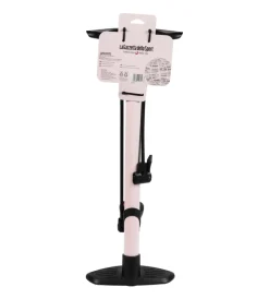 Pompa gonfiaggio per officina la gazzetta dello sport in acciaio colore rosa con manometro, 26x14,5x59 cm><noscript><img width=
