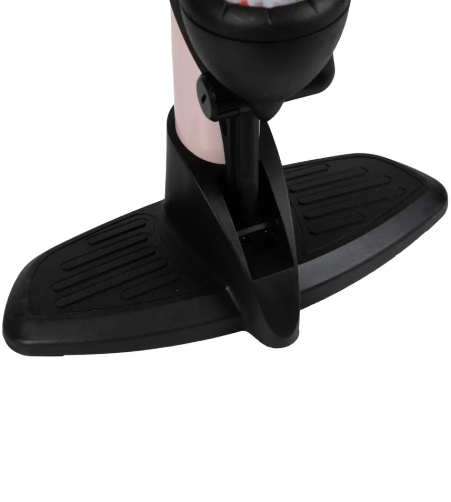 Pompa gonfiaggio per officina la gazzetta dello sport in acciaio colore rosa con manometro, 26x14,5x59 cm> Best